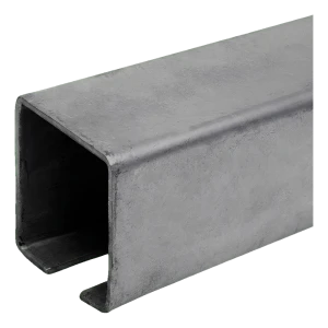 Teräksinen kulkukisko – U-profiili liukuportteihin 60×60 mm, pituus 6000 mm