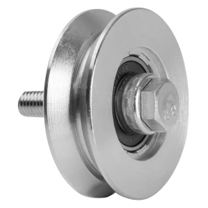 PSG Pyörimisrulla V ⌀ 70×20 mm teräs sinkitty liukuportille kiskojen kanssa