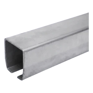 PSG liukukisko liukuportille 100×90×5 mm musta – teräs U-profiili 6 m