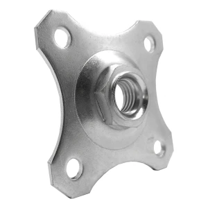 Koristekilpi 80×80×3 mm säädettävälle saranalle M16 – sinkitty