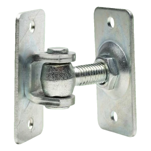 Säädettävä sarana M12 molemminpuolin ruuvattava – pohja 74×38 mm portteihin ja aitauksiin