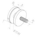Pistemäinen lasikiinnike 8-17,52 mm fi 50/8/M10x50 AISI 304 tasopinta musta 000-505 (3)