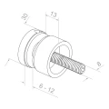 Pistemäinen lasikiinnike 6-12 mm halk. 30/13/M8x40 AISI 304 tasainen järjestelmä kupari 000-481 (3)