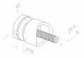 Pistemäinen lasikiinnike lasi 6-12mm fi 30/13/M8x40 AISI304 järjestelmä 42,4 satiini 000-521 (3)