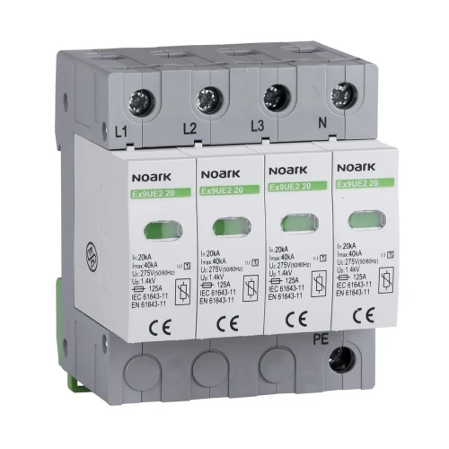 Ylijännitesuoja, Tyyppi II, 275 V AC, 20 kA, Vaihdettava Insertti, 4-Napainen PV-200-103357