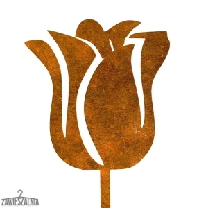 Puutarhasisustus – ruosteinen teräksinen kortenteräs-tulppaani 14×95 cm