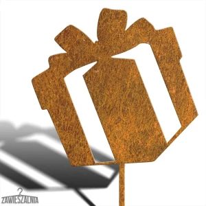 Biżuteria Ogrodowa – puutarhakoriste Joulupaketti XXL corten-teräksestä 98 cm