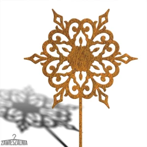Zawieszalnia – puutarhakoru ruosteinen Lumihiutale XL 93 cm, corten-teräs