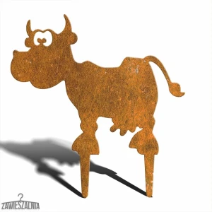 Puutarhakoristeseipäs – corten-teräksinen puutarhakoriste Zosia-lehmä M 39 cm