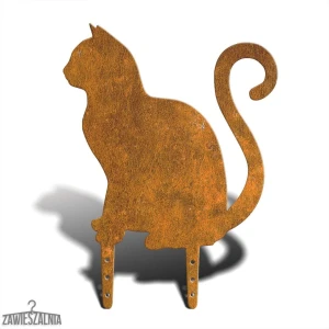 Zawieszalnia – puutarhan lintupelätin Istuva Kissa L 38 cm, Corten-teräs