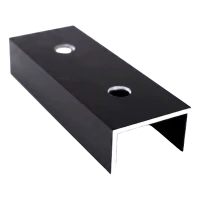 PV-asennusprofiilin liitin, alumiini, anodisoitu musta, 120 mm, U-profiili 25×45