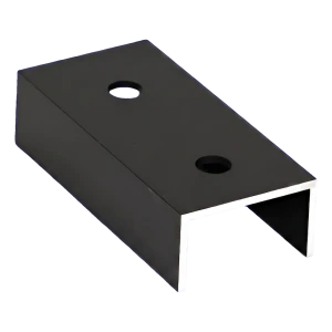 PV-asennusprofiilin liitin, alumiini, anodisoitu musta, 100 mm