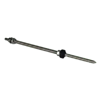 Kaksoiskierretanko M10×300 mm A2 PV-sovittimille ja kolmioille EPDM-tiivisteellä