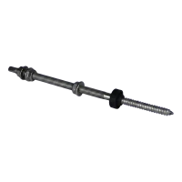 Kaksoiskierrepultti M10x250 ruostumattomasta A2-teräksestä aurinkosähköasennuksiin