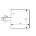 Aitapaneelin päätykiinnike 80×80 mm grafiitti RAL 7016 – asennussarja 001-619 (4)