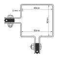 Kulmakiinnike aidalle 80×80 mm vihreä RAL 6005 – täydellinen asennussarja 001-610 (4)