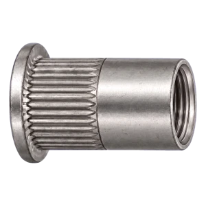 Ruostumaton A2 Niittimutteri M6×16 mm – tasapää, uurrettu varsi – laatikko 250 kpl