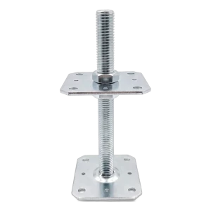 Säädettävä pilarikenkä 110×110 mm, M24-kierre – korkeus 250 mm, sinkitty