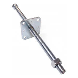 Säädettävä pilarikenkä 110×110 mm, M24-kierre – korkeus 500 mm, sinkitty