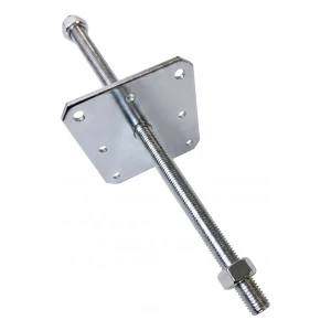 Säädettävä pilarikenkä 160×160 mm, kierre M24 – korkeus 500 mm, sinkitty