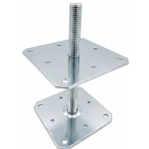 Säädettävä pilarikenkä 160×160 mm, kierre M24 – korkeus 250 mm, sinkitty