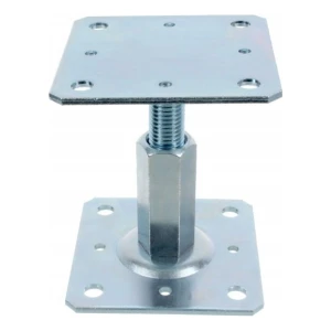 Säädettävä pilarikenkä 110×110 mm, M20-kierre – korkeus 90–150 mm, sinkitty