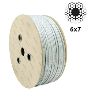 Galvanoitu teräsvaijeri Ø4,0 mm – rakenne 6×7, kuituydin