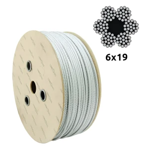 Sinkitty teräsvaijeri Ø10,0 mm 6×19 kuitusydämellä FC