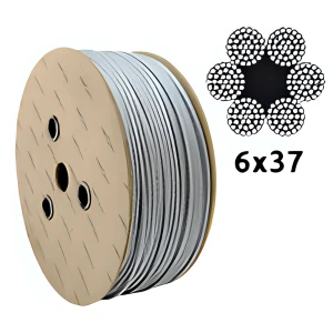 Sinkitty teräsvaijeri Ø8,0 mm 6×37 kuitusydämellä FC