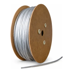 Teräsvaijeri, kirkas PVC-pinnoite, sinkitty, Ø6 mm, ydin Ø3,0 mm (1x19) — metreittäin