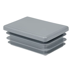 Suorakaideputken tulppa 10×20 mm, harmaa, seinämä 0,8–1,0 mm