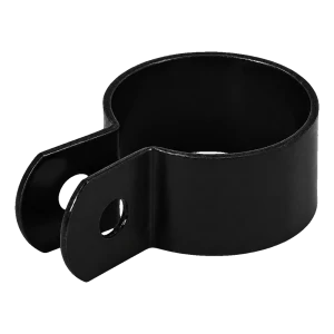 Yksireikäinen päätykiinnike pyöreälle Ø 42 mm:n tolpalle, musta (RAL 9005)