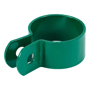 Yksireikäinen päätykiinnike pyöreälle Ø 42 mm:n tolpalle, vihreä (RAL 6005)