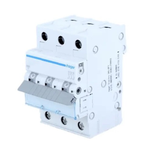 HAGER-ylivirtakatkaisija B 10A 3P 6kA MBN310E GPV-401-22