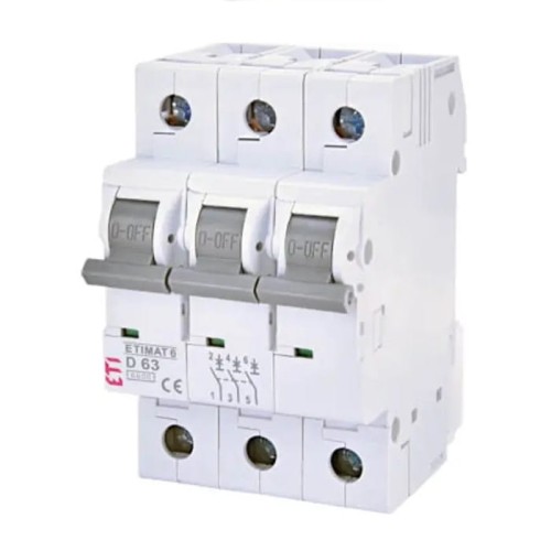 Ylivirtakatkaisija B 16A 3P 6kA ETIMAT6 002115516 ETI ETI GPV-401-63