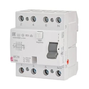 Vikavirtasuojakatkaisija 4P 40A 30mA tyyppi AC EFI6-P4 AC 40/0,03 002061652 ETI ETI