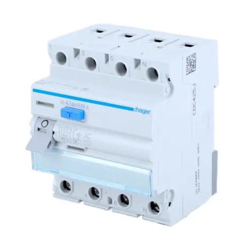 Vikavirtasuojakatkaisija 3P+N 25A 30mA AC tyyppi CDC425J HAGER GPV-401-79