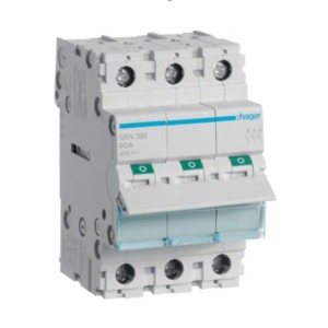 Eristyskytkimen katkaisija 3-vaiheinen 3P 100A 400V AC SBN390 HAGER SBN390 HAGER