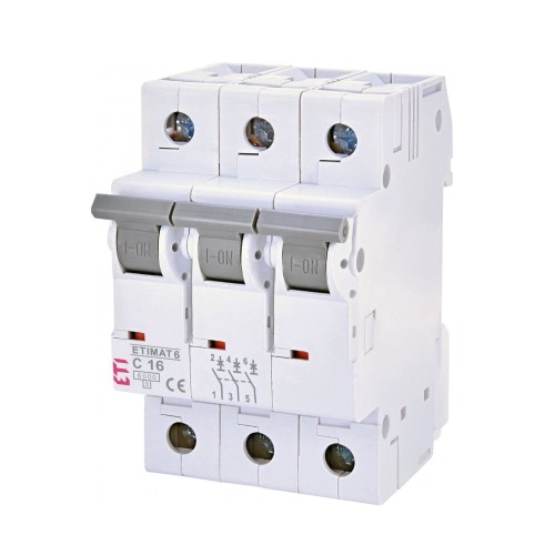 ETI Ylivirtakatkaisija C 16A 3P 6kA GPV-401-118