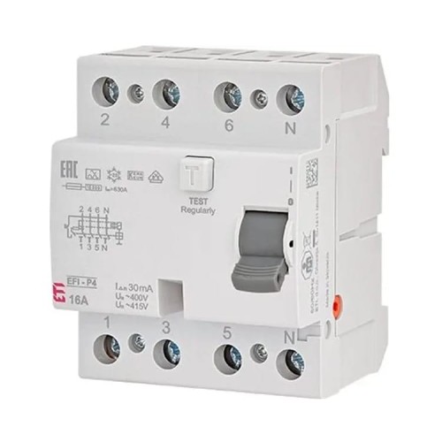 ETI Jäännösvirtakytkin 4P 25A 30mA tyyppi AC GPV-401-137