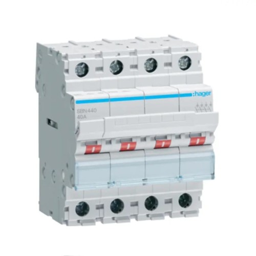 Hager Eristyskytkin 3-vaihe 4P 40A 400V AC GPV-401-190