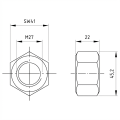 Kuusiokulmainen mutteri M27 DIN 934 A2-70 000-056 (2)