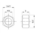 Kuusiokulmainen mutteri M10 DIN 934 A4-80 000-064 (2)