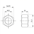 Kuusiokulmainen mutteri M12 DIN 934 A4-80 000-067 (2)