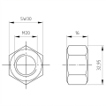 Kuusiokulmainen mutteri M20 DIN 934 A4-80 000-074 (3)