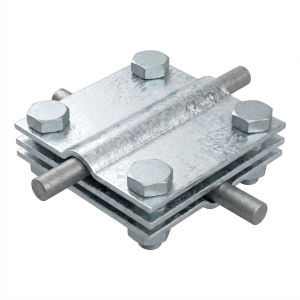 Ristiliitos 4-reikäinen 3-levyinen; B max 40mm galvaaninen sinkitys