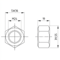 Kuusiokulmainen mutteri M24 DIN 934 A4-80 000-075 (2)