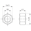 Kuusiokulmainen mutteri M8 DIN 934 A4-80 000-063 (3)