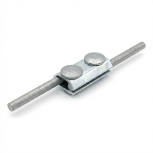 Yksittäinen 2-reikäinen läpivientiholkki galvaanisella sinkityksellä