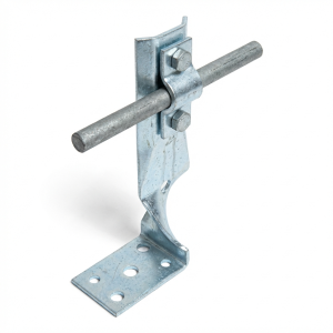 Kulmakiristin levyllä kierrekiinnitys h=7cm galvanoitu sinkki